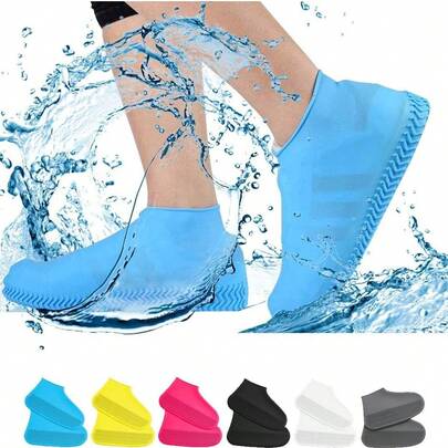 Bộ 3/5/6 đôi bọc giày đi mưa chống thấm nước tái sử dụng, bọc giày silicon chống trượt ngoài trời, giá để giày, dụng cụ tiết kiệm không gian lưu trữ, ngoài trời, sân vườn, đồ dùng cần thiết khi đi du lịch, di động, đồ dùng cần thiết khi đi biển, mùa tốt nghiệp, lễ tốt nghiệp, quà tốt nghiệp, quà tặng tốt nghiệp, chúc mừng tốt nghiệp, chúc mừng người tốt nghiệp, thủ khoa, hoàn thành chương trình học, tiệc tốt nghiệp