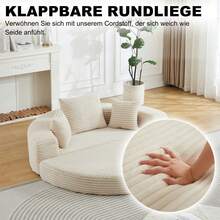A Versatile Two-In-One Sofa Bed, Ideal For Small Spaces, That Can Be Used As Both A Semi-Circular Sofa And A Round Chaise Longue. The Armrests Feature Fabric Pockets. - Black - View 4