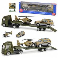 1:64迷你合金塑料拖车玩具车套装，儿童玩具车，工程车模型，男孩女孩礼物，生日礼物。部分配件随机赠送，恕不另行说明。 - 彩色 - 查看 14