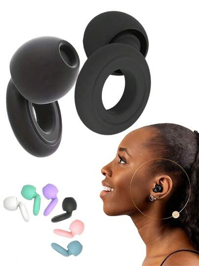 1 Set - wiederverwendbare Silikon-Ohrstöpsel, geeignet zum Schlafen und Schwimmen - 35dB Lärmreduzierung, inklusive 2 Paar Ohrstöpsel, geeignet für Schnarchen, Studium, Konzerte und Gehörschutz