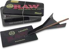 RAW Pre Rolled Cone Loader: 1-1_4 Size, King, &Amp; 98 Special Mess Free Perfect Cone Packer U2013 5 Piece Kit U2013 Static Free Scoop Card, Funnel, &Amp; Packing Tool, RAWthentic Tin - 白色 - 查看 8