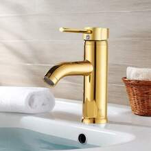 浴室金色面盆龙头不锈钢冷热水混合水龙头洗脸盆水龙头水槽龙头单把手厨房水龙头黑色 - 彩色 - 查看 3
