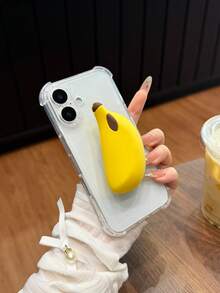 1pc Funny Cute 3D Banana Holder Transparent Drop-Resistant/Anti-Drop Phone Case Suitable For IPhone 17/17 Air/17 Pro/17 Pro Max/16 Pro Max/16/16 Pro/16 Plus/15/15 Pro Max/15 Pro/11/12/13/14 Pro Max/11 Pro/11 Pro Max/12 Pro/12 Pro Max/13 Pro/13 Pro Max/14 Pro/14 Pro Max, Creative And Elegant - Yellow - View 6