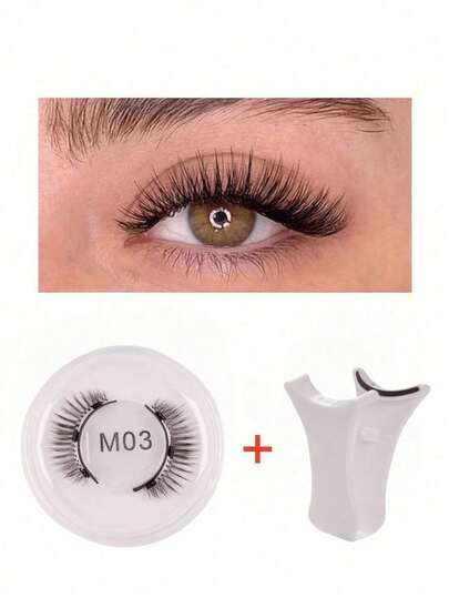1/2 Pairs Magnetic False Eyelashes Set, Comes With Professional Tweezers, Reusable, No Glue Needed, Creates Natural, Fluffy & Voluminous Lash Effect, Lightweight & Comfortable, Ideal For Makeup Travel, Parties, Festivals, Dance Performances, Sparkling Lashes, Magnetic Lashes