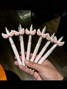 3支装黑色卡通翅膀图案圆珠笔，速干，适合学生和专业人士使用 - 3件天使翅膀筆 - 查看 3