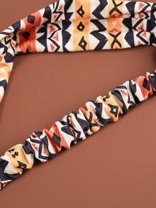 1条印花波西米亚风弹力发带，弹性发箍，百搭街头时尚发带，适合旅行和摄影 - 彩色 - 查看 4