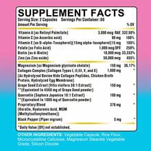 14-In-1 Collagen 120 Capsules - With Elderberry, Quercetin & MSM - Skin, Hair & Nails Support Supplement - 1 Bottle - View 2