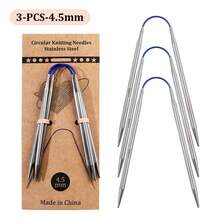 3pcs 9.06 Inch Stainless Steel Circular Knitting Needles, 2.0mm-6.0mm Sizes, Round Weaving Tools, Essential For Knitting Sweaters, Socks, Sleeves, Great For Smooth And Even Yarn - 3 Circular Knitting Needles - View 12