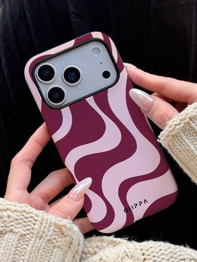 GIIPPA 1 pieza Funda para Teléfono 17 Pro Max con diseño de onda asimétrica, compatible con Teléfono 16 Pro Max, 15 Pro Max, 14 Pro Max, funda de teléfono coreana de alta gama e interesante, se ajusta a 11/12/13/14/15/16 Pro Max Plus, diseño elegante adecuado tanto para hombres como para mujeres, regalo ideal para la novia en Navidad, San Valentín, Pascua, temporada de bodas y cumpleaños