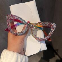 Candy Frame Bling Rhinestone Cat Eye Glasses For Women - Non Prescription Fashion Eyeglasses - Multicolor - View 10