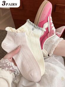3/5 pares de calcetines de tobillo de malla fina de verano para mujer - Multicolor - Ver 13