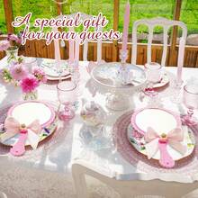 1pc Pink Wedding Favors - Elegant Handheld Mirrors With Rose-Shaped & Ribbon Bow, Bulk Bridesmaid Gifts, Plastic Compact Makeup Mirrors For Women, Bridal Party Souvenirs - Pink Mirror With Bow - View 6