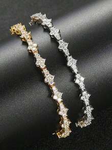 1pc/2pcs Fashion Luxury Rhinestone Cross Bracelet, Unisex, Gift For Lovers, New Year & Daily Wear - Multicolor - View 13