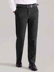 MASKERT Pantalones casuales deportivos para hombres, pantalones de negocios, pantalones de golf, pantalones de fitness, pantalones casuales deportivos para exteriores, amigables con la piel y cómodos - Negro - Ver 6