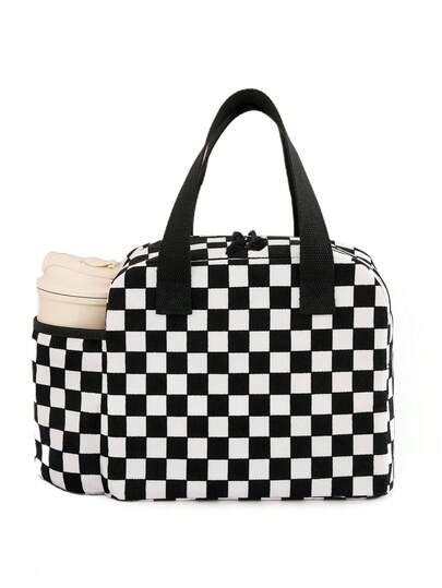 1个可爱灯芯绒保温午餐手提袋，可重复使用保温午餐盒，大容量保温保冷袋，适合工作、野餐或旅行，直筒剪裁，适合作为礼物送给老师、朋友、家人，情人节礼物，午餐包，午餐盒，午餐手提袋，学校野餐包，露营保冷袋，教室保冷袋，便当盒包，学习用品配件包