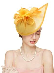 Fascinadores y sombreros para mujer para fiestas de té en el jardín, sombreros vintage de Kentucky en paquete múltiple para bodas, fiestas de cóctel, con flores, plumas y malla, clips para el cabello para Halloween y fiestas de Navidad - HA5792 - Ver 19