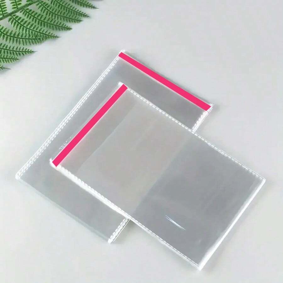 Transparent Small Resealable Bags With Adhesive Strips, Pack Of 50, 18*25 Cm Transparent Bags, Cellophane Bags, Used For Packaging Small Clothing, Comics, And Other Items In Resealable Plastic Bags - Multicolor - View 1