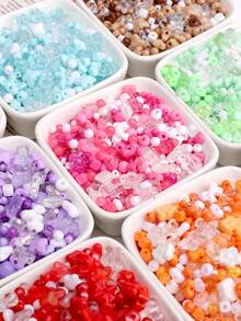 30g Mini Acrylic Beads Randomly Mixed Heart Shape, Bow, Spacer Beads For Bracelet Making DIY Mobile Phone Chain Earring Jewelry Handmade Accessories [Size: 2.5-10mm] - 2.5-10mm Mini Beads - View 3