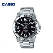 Đồng hồ Casio cổ điển dành cho nam, kiểu dáng thợ lặn, mặt số đen, dây đeo thép không gỉ, chống nước 50M, đồng hồ thể thao đeo tay. - Một cỡ - Xem 9