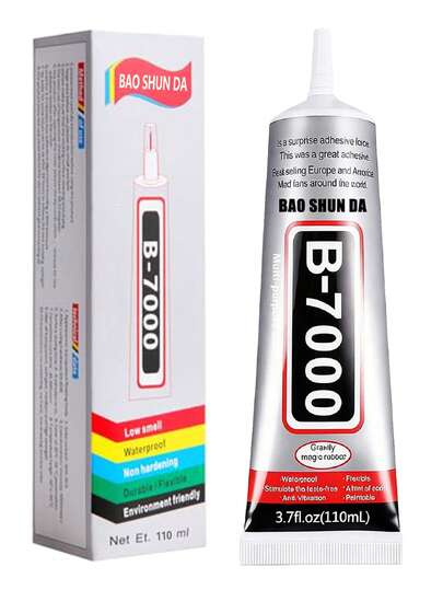 B-7000 Rhinestones Glue For Crafts, 110ML/50ML/25ML/15ML 3.7fl.Oz Clear B-7000 Super Jewelry Glue Transparent Industrial Adhesive For Fabric Cell Phones Jewelry Making Crystal Gem Tac Nail Art Stone Wood Glass