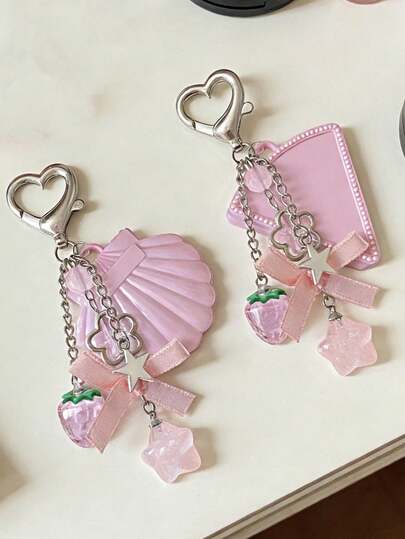 1 pieza Colgante de llavero con lazo de fresa estilo Ins con paleta recargable de rubor/sombra de ojos, bandeja dividida portátil de llavero, paleta de maquillaje multifuncional, paleta de maquillaje portátil diaria, se cuelga en la billetera, funda del teléfono, llavero y otros accesorios, adecuada para rubor, sombra de ojos, iluminador y lápices labiales sólidos, artículos esenciales de vuelta a la escuela, imprescindible para fashionistas, pequeño regalo para mujeres, regalo del Día de San Valentín, regalo de Año Nuevo, regalo del Día de la Madre, regalo de aniversario, regalo de cumpleaños