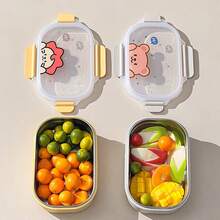 900ML 304 Stainless Steel Lunch Box With Cute Cartoon Pattern, Microwave Heatable & Leak Proof Fruit Salad Food Container, Refrigerator Fresh-Keeping Box With Lid, Portable Large Capacity Bento Boxe, Suitable For Student And Adult Use In School, Office, Outdoor Camping, Picnic, Travel,Back To School - Multicolor - View 11