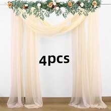 1 tấm - Màn phông nền bằng vải satin kích thước 118 inch x 9.83 ft, chất liệu vải satin mờ, thích hợp cho đám cưới, tiệc tùng, lễ đính hôn, trang trí sân khấu, kỷ niệm ngày cưới, sinh nhật, ngày lễ tình nhân, tiệc Halloween, trang trí cửa sổ phòng (Trắng, Xanh bạc hà, Màu sâm panh, Đen) - Rượu sâm banh - Xem 10