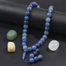 33pcs 10mm Blue Donglin Handmade Prayer Beads Bracelet, Suitable For Praying And Pilgrimage, Perfect Gift Choice, Comes With Elegant Gift Box - Blue - View 8