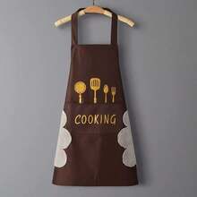 Cute Cooking Tool Pattern Waterproof Kitchen Apron With Cleaning Cloth, Oil-Proof Chef Apron Suitable For Home Baking, Grilling And Restaurant Use, Black And Gold Cooking Apron With Cleaning Cloth, Waterproof And Oil-Proof Kitchen Apron Suitable For Home Chef, Baking, Grilling And Daily Cleaning - Hand-rubbing Version - View 9