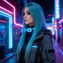 28 Inch Mint Blue Straight Wig With Middle Part, Heat Resistant Synthetic Hair, Natural Feel, Suitable For Daily Wear And Parties - Mint Blue - View 5