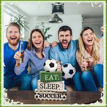 4 Soccer-Themed Desktop Decorations; Spring Soccer-Themed Tiered Tray Decorations; Soccer Party Table Centerpieces; Perfect For Coffee Tables, Mantels, Bedrooms, And Living Rooms; Decorative Elements For Harvest Celebrations, Soccer-Themed Parties, And Soccer Events; Makes A Wonderful Gift For Family And Friends - View 5