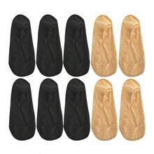 1/5/10 Pairs Of New Women's Summer Peacock Pattern Screen Lac Invisible Anti-Slip Silicone Thin Simplicity Boat Socks - Multicolor - View 14