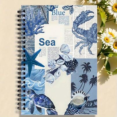מחברת ספירלה "Blue Ocean Lucky Girl", גודל A5, עשויה מנייר איכותי, מיועדת לכתיבה אוניברסיטאית עם שורות, מושלמת לשימוש משרדי ובית ספר, מתנה אידיאלית לחברים, אחיות, אחים, מורים ותלמידים