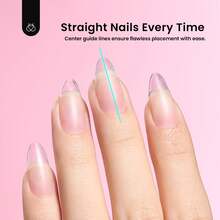 Beetles Soft Gel Nail Tips Short Almond 288pcs In 12 Sizes, Etch-X Pre-Etched Full Cover Acrylic Fake Nails Art - Bộ móng giả màu hạnh nhân cỡ trung bình 288 chiếc (móng giả phủ mờ hoàn toàn) - Xem 4