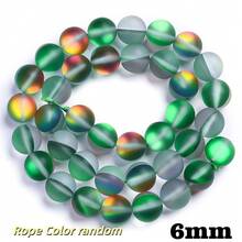 1串 6/8/10mm 彩虹極光石英珠，天然石間隔珠，磨砂啞光月光石，適用於珠寶製作手鍊項鍊耳環 - 磨砂閃光石 - 查看 12