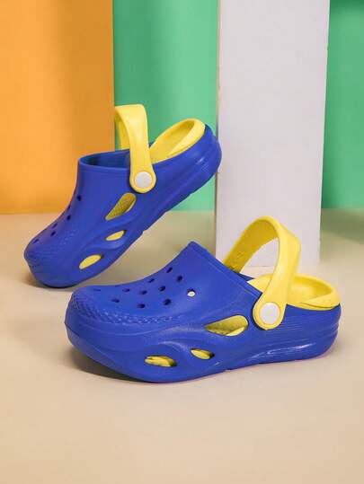 Dép xăng đan trẻ em thoải mái, thoáng khí, mềm mại, hai lớp đệm, chống trơn trượt, thích hợp cho cả trong nhà và ngoài trời, chơi ở bãi biển, dép bít mũi EVA nhẹ cổ điển dành cho bé trai và bé gái.