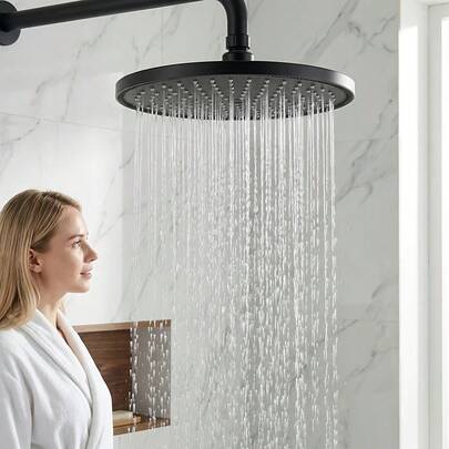 23厘米/9.1英寸高压固定式花洒，适用于高水压地区，通用1/2英寸接口