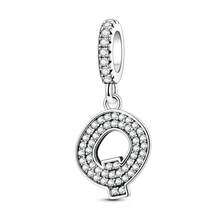 1 Pc A-Z 26-Letter Alphabet Charms With Inlaid Shiny Zirconia-DIY LOVE Letter Jewelry Gift, Perfect For Custom Bracelets And Necklaces - Silver - View 22