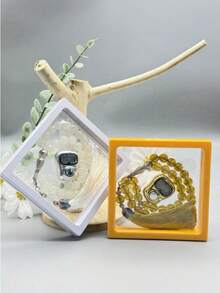 1 Set Of 33pcs Rosary Beads - Gold/Silver Rosary Beads With Transparent Gift Box | Muslim Prayer Beads Counter - Multicolor - View 1