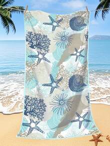 Khăn tắm biển [Siêu mềm, nhanh khô 250gsm] | Kích thước 70*140cm/90*180cm (tùy chọn) | Họa tiết san hô xanh, sao biển, vỏ sò | Khăn tắm thấm hút cao, tiện dụng, trang trí phòng tắm, khăn tắm biển | Thích hợp cho mùa hè, đi biển, bơi lội, du lịch, cắm trại, tập thể dục - San hô xanh - Xem 12