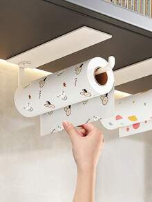 1pc Modern Kitchen Paper Towel Holder - Under Cabinet Mounted Paper Towel Roll Rack, Easy Installation, Contemporary Style, Space-Saving Vertical Storage Shelf, Adhesive Wall Mount No Drilling Required, Plastic Material, Bathroom Accessory, Suitable For Commercial And Residential, Essential For Small Apartments - Multicolor - View 14
