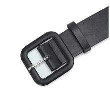 Fashionable Minimalist Men's Pin Buckle Leather Belt, High-End Business Style Versatile Waist Belt - Black - View 4