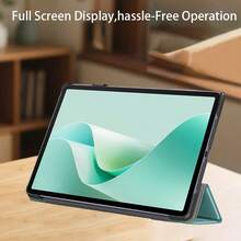 Funda para Galaxy Tab A11 de 8.7 pulgadas 2025, cubierta protectora de cuero con función inteligente, resistente a arañazos e impactos, ligera - Azul oscuro - Ver 3