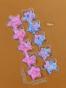 10pcs Colorful Star Hair Clips, Sweet Style Hair Accessories Suitable For Daily Use - Multicolor - View 7