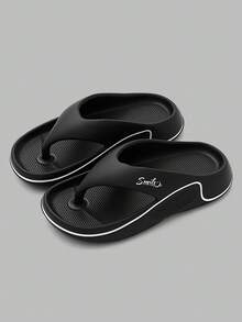Dép xỏ ngón đế dày unisex MAOLI, dép lê thời trang mùa hè in chữ, dép đi biển, kỳ nghỉ, mặc hàng ngày, dành cho nữ. - màu đen - Xem 6