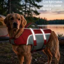 Metglad Chaleco salvavidas para perros con asa de rescate, chaleco salvavidas para mascotas de alta flotabilidad y resistente al desgarro, adecuado para perros pequeños, medianos y grandes para nadar, remar y hacer surf - Verde - Ver 8