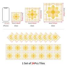 Bộ 24 miếng dán gạch men kiểu nhà nông thôn bằng nhựa polyvinyl mờ, kích thước 3.94/5.91/7.87 inch, chịu nhiệt, tự dính, dùng để trang trí tường nhà, bếp. - FHZ-58 - Xem 2