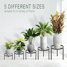 5 Pack Metal Plant Stands For Outdoor Indoor, Anti-Rust Iron Flower Pot Stand, Heavy Duty Plant Pot Stand For Multiple Plant, Decoration Racks For Home, Patio & Garden - 5 Pack Black - View 2