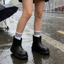 1双女士小丑雨靴，防水踝靴，橡胶材质，带舒适内衬，切尔西风格 - 小丑款 - 查看 4