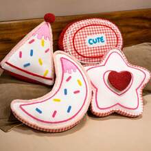 Gối nhồi bông hình bánh ngọt dễ thương, hình bánh trung thu, ngôi sao, lưới tình yêu, gối hình trái tim cho bé gái, trang trí nhà cửa, phòng ngủ. - Nhiều màu - Xem 13